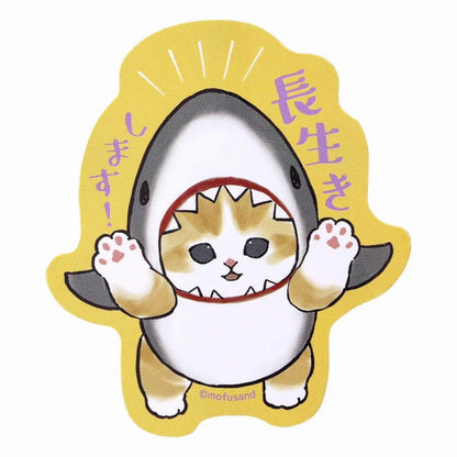 [PRE-ORDER] mofusand - Shark Cat Smartphone Sticker (Live A Long Life)