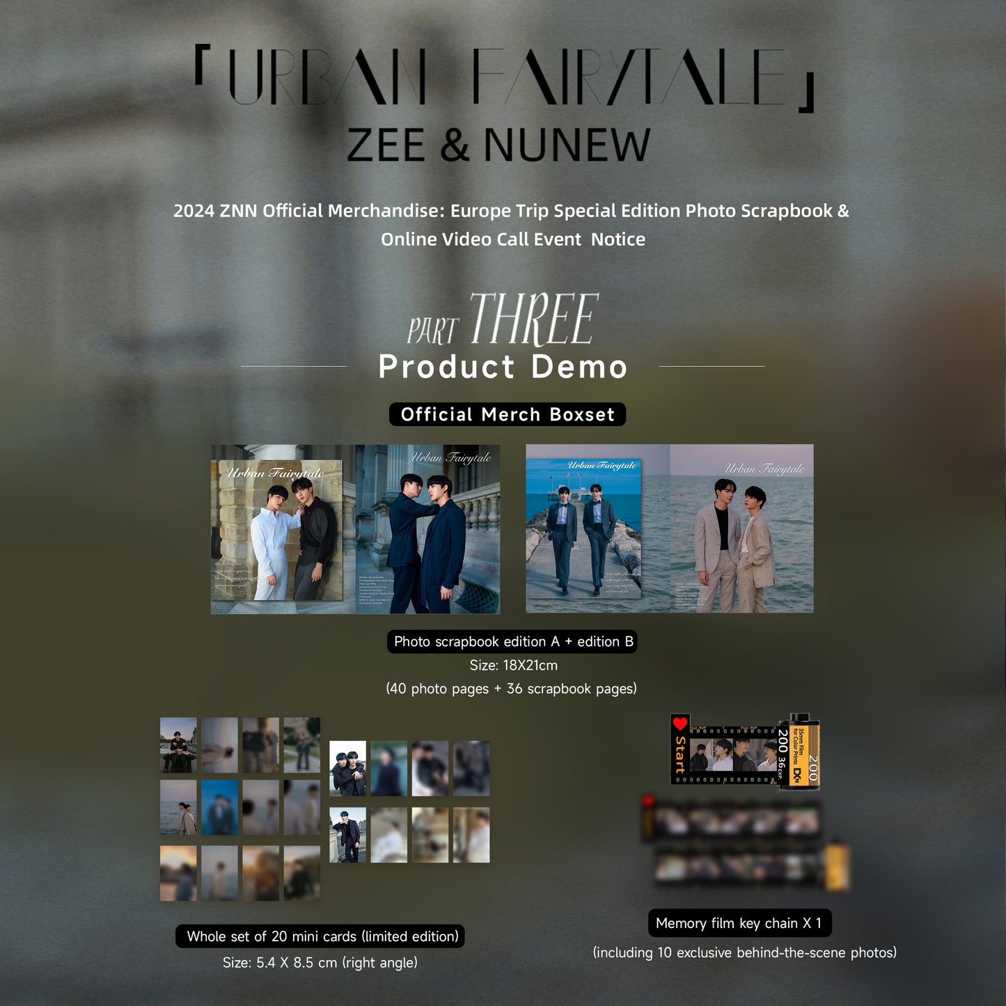 [PRE-ORDER] “Urban Fairytale” Zee & NuNew 2024 ZNN Official Merchandise: Europe Trip Special Edition Photo Scrapbook