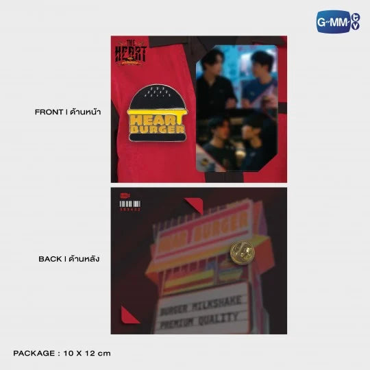 [PRE-ORDER] GMMTV - HEART BURGER PIN | THE HEART KILLERS + Photocard Gift