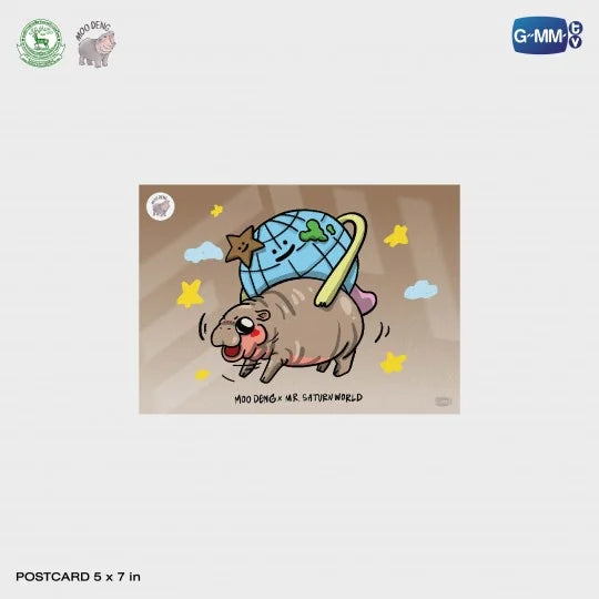 [PRE-ORDER] GMMTV - MOO DENG x MR. SATURNWORLD (EARTH MIX) OFFICIAL T-SHIRT + FREE BONUS GIFTS